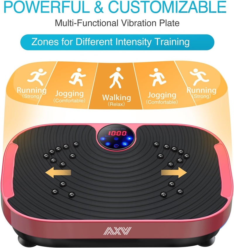 AXV Vibration Plate Exercise Machine Whole Body Workout Vibrate Fitness Platform Lymphatic Drainage Machine for Weight Loss Shaping Toning Wellness Home Gyms Workout - Image 5